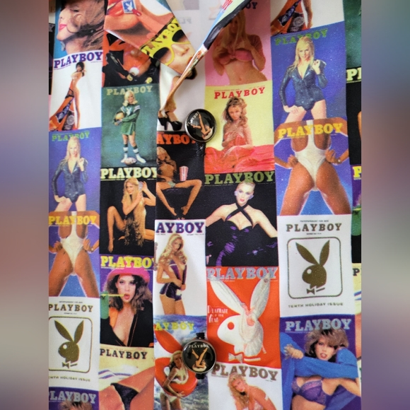 Iconic Vintage Playboy Bunny Magazine Centerfold Button Up Dress Shirt NWOT SZ L - Picture 11 of 14